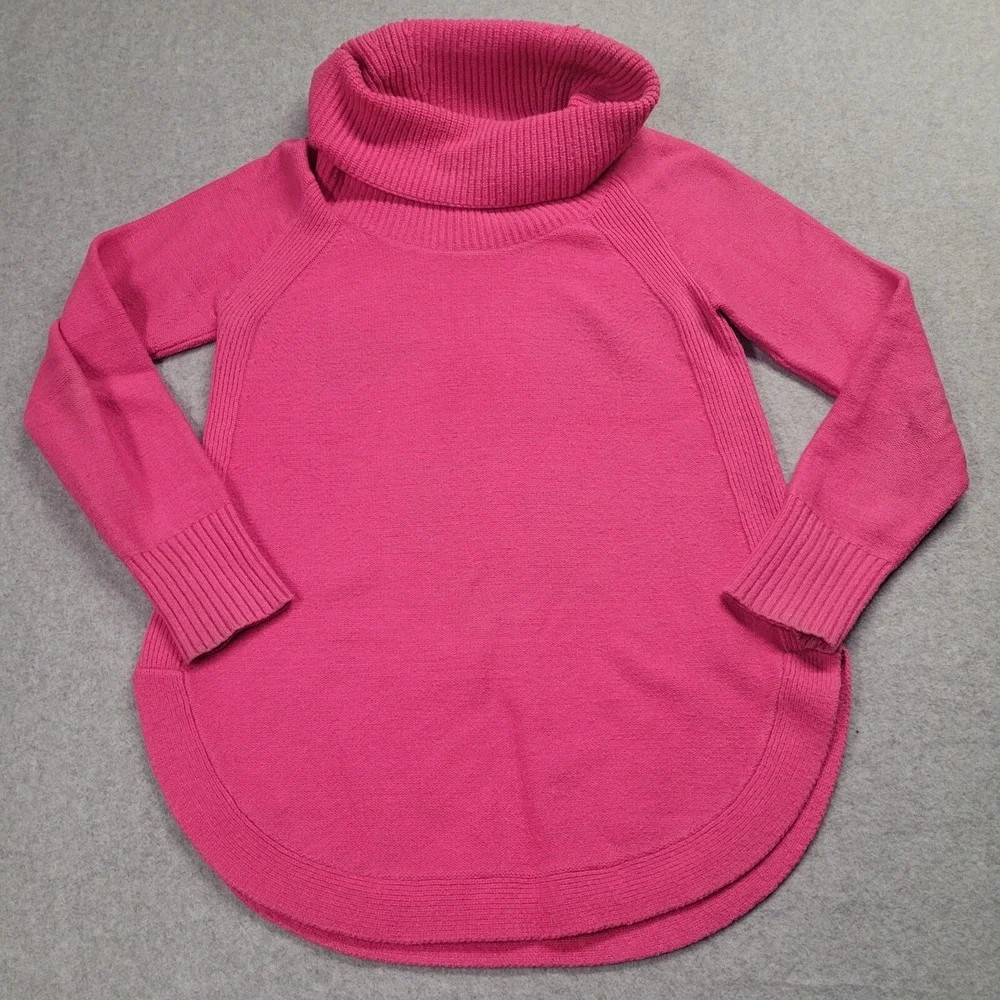 Moth Anthropologie‎ Pink Cowl Neck Sweater XS Curved Hem Pullover O